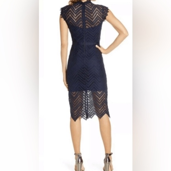 Bardot Navy Lace cocktail Dress - Picture 2 of 9